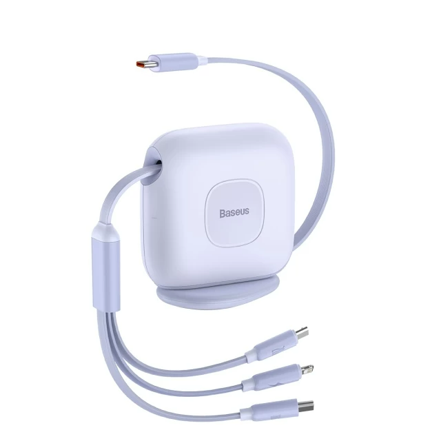 Кабель Baseus Traction Series Retractable 3-in-1 100W 1.7m Type-C+microUSB+Lightning (CAQY000001)