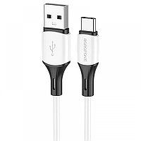 Кабель Borofone BX79 Type-C silicone charging data cable 3A/1 m white