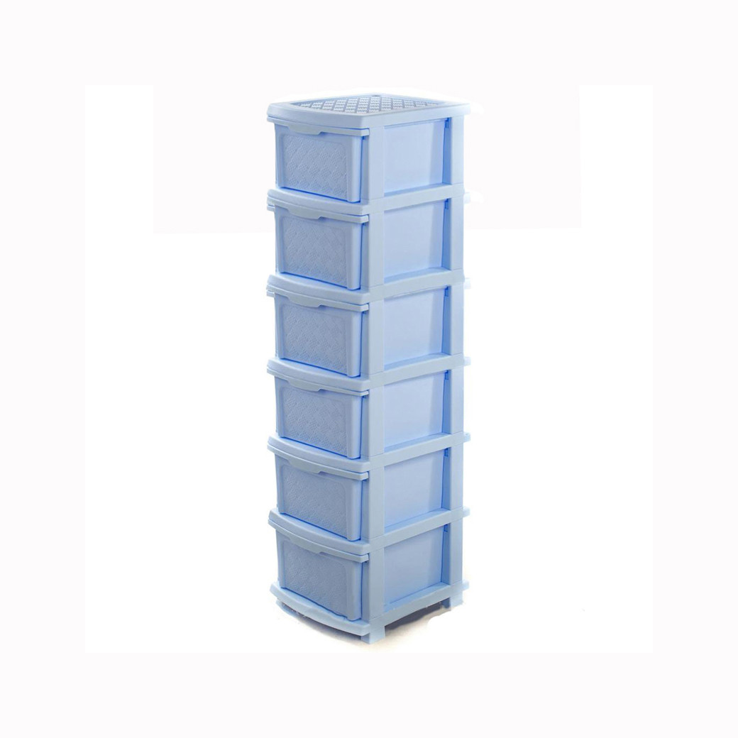 Комод R-Plastic "Компакт Плюс" 6 ящиків 126*34*40 см блакитний, фото 1