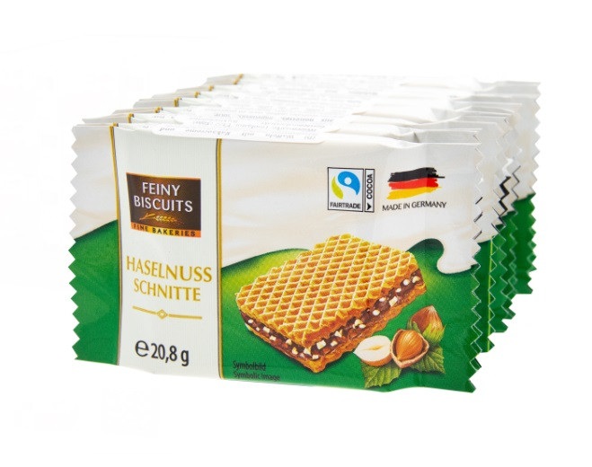 Вафлі з горіховою начинкою Feiny Biscuits Wafers Hazelnut 8*20,8 г Німеччина