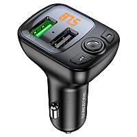 Автомобильное зарядное устройство с FM-модулятором BOROFONE BC41 Eminency QC3.0 Car BT FM transmitter Black