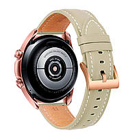 Кожаный ремешок PREMIUM для Samsung Galaxy Watch5 40mm / 44mm/ Pro 45mm айвори 20мм