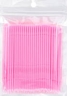 Микробраш для наращивания ресниц розовый 100 шт