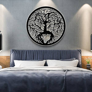 Панно 3D декоративне з об'ємом 15 мм для стін, Поцілунок 40 х 40 см чорне