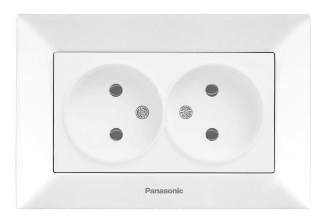 Розетка 2-а біла б/з Panasonic Arkedia Slim, фото 1