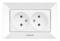 Розетка 2-а біла б/з Panasonic Arkedia Slim