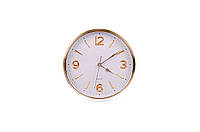 Классические настенные часы для дома круглые 9054Z Стильные часы на стену белые с золотым