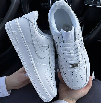 Жіночі кросівки Nike Air Force 1 Low af1 кеди низкие весна-осінь повсякденні (білі). Живе фото