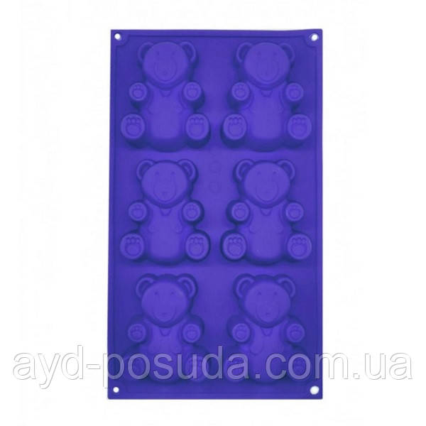 Силіконова форма для випічки кексів "Ведмедики" СК3-102В арт. 822-15A-18, фото 1
