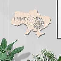 Карта Украины Home Часы в форме карты Натуральные часы Украинские часы Красивый декор стены 60/40 см