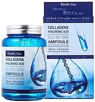 Ампульная сыворотка с коллагеном и гиалуроновой кислотой FarmStay Collagen & Hyaluronic Acid All-In-One Ampoul