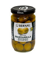 Оливки зеленые с косточкой со вкусом анчоуса БЕЗ ГЛЮТЕНА Bernal Manzanilla Olives 300г Испания