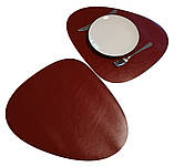 Сервірувальний килимок "Краплі" під тарілку (37 x43sм) (набір 2 шт). Бордово-чорний, фото 6