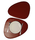 Сервірувальний килимок "Краплі" під тарілку (37 x43sм) (набір 2 шт). Бордово-чорний, фото 4