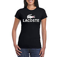 Женская трикотажная футболка (Лакост) Lacoste, с логотипом