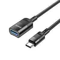 Дата-кабель Hoco U107 Type-C (тато) - USB (мама) (1.2m) Black