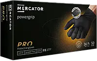 РОЗПРОДАЖ, Нітрилові рукавички Mercator Medical Powergrip, 8.5 грама, М (7-8), чорні, 50 шт