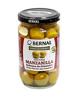 Оливки зеленые фаршированные миндалем БЕЗ ГЛЮТЕНА Bernal Manzanilla Olives 300г Испания