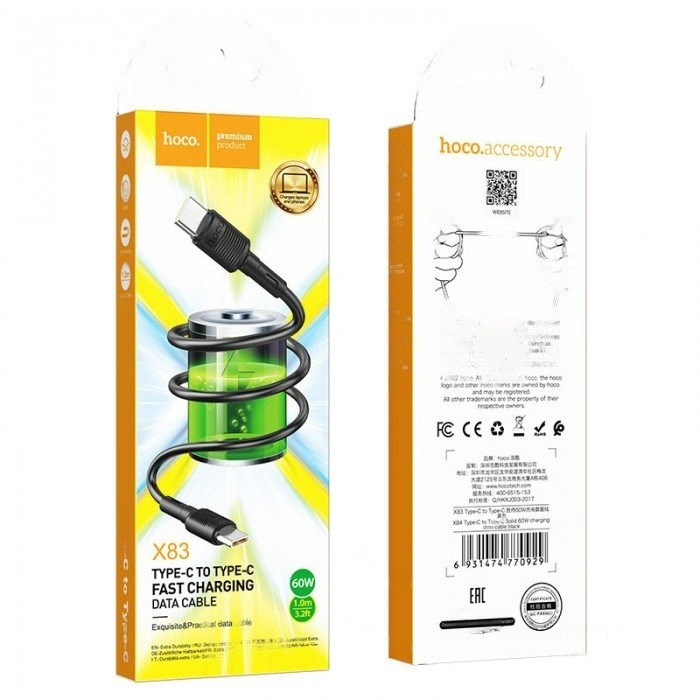Кабель HOCO X83 Type-C 1м 60W