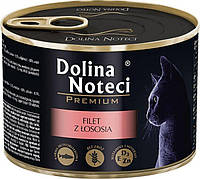 Влажный корм для кошек Dolina Noteci Premium филе лосося 185 г. Консервы для котов супер премиум класса