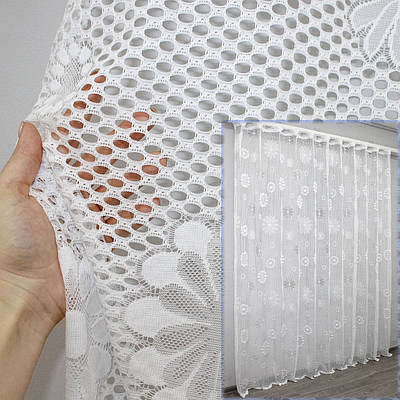 Тюль сітка. Колір білий. Код 1218т