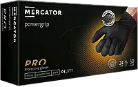 РАСПРОДАЖА, Нитриловые перчатки Mercator Medical Powergrip, 8.5 грамм, XL (9-10), черные, 50 шт