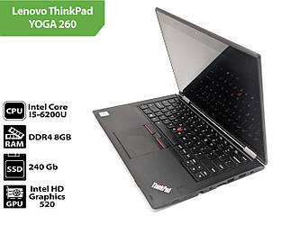 Ноутбук Lenovo ThinkPad YOGA 260  (12.5" (1366x768)/I5-6200U/8Gb/SSD 240GB) Сенсорний дисплей