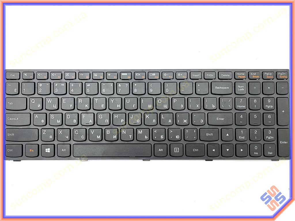 Клавиатура для LENOVO B50-70, Flex 2-15, Z70-80, B70-80, G70-80, Z70-70, E41-80 ( RU Black Черная рамка ) OEM - фото 3 - id-p1410872750