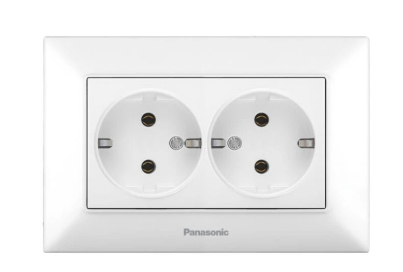 Розетка 2-а біла з/з Panasonic Arkedia Slim