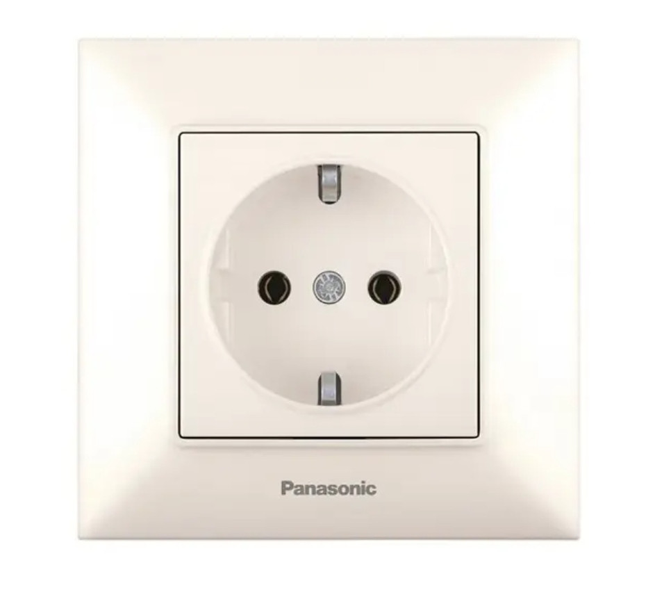 Розетка 1 беж з/з Panasonic Arkedia Slim, фото 1