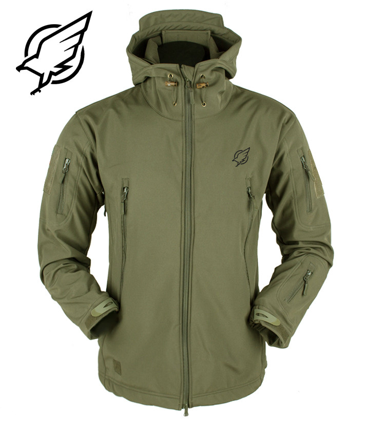 Легка тепла тактична куртка з флісом олива Soft Shell військова вітровка осіння весняна софтшелл, Ch5
