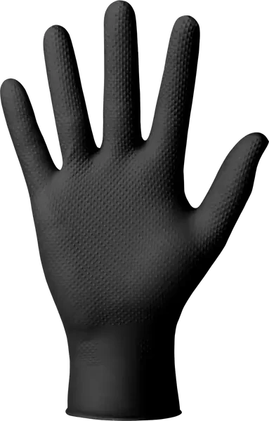 РАСПРОДАЖА, Нитриловые перчатки Mercator Medical Gogrip, 6.7 грамм, L (8-9), черные, 50 шт - фото 2 - id-p1804982971