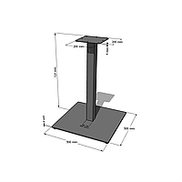 Опора для стола Quadro (Квадро), черный h725, 500х500 (8мм)