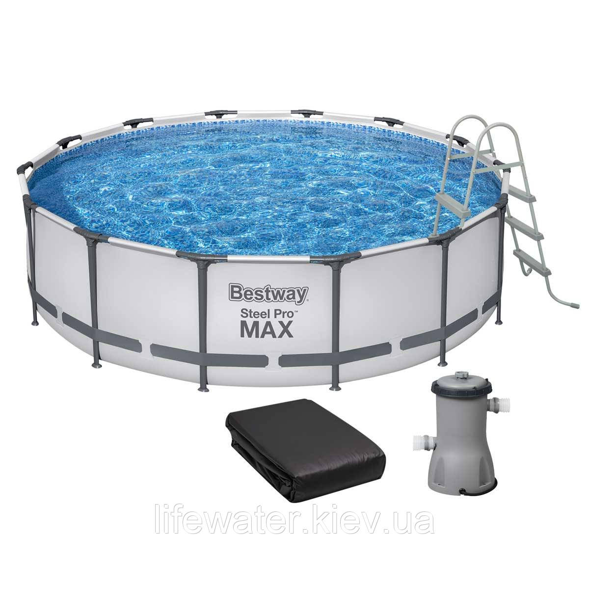 Bestway Каркасний басейн Bestway 56950 (427х107 см) з картриджним фільтром, тентом і драбиною