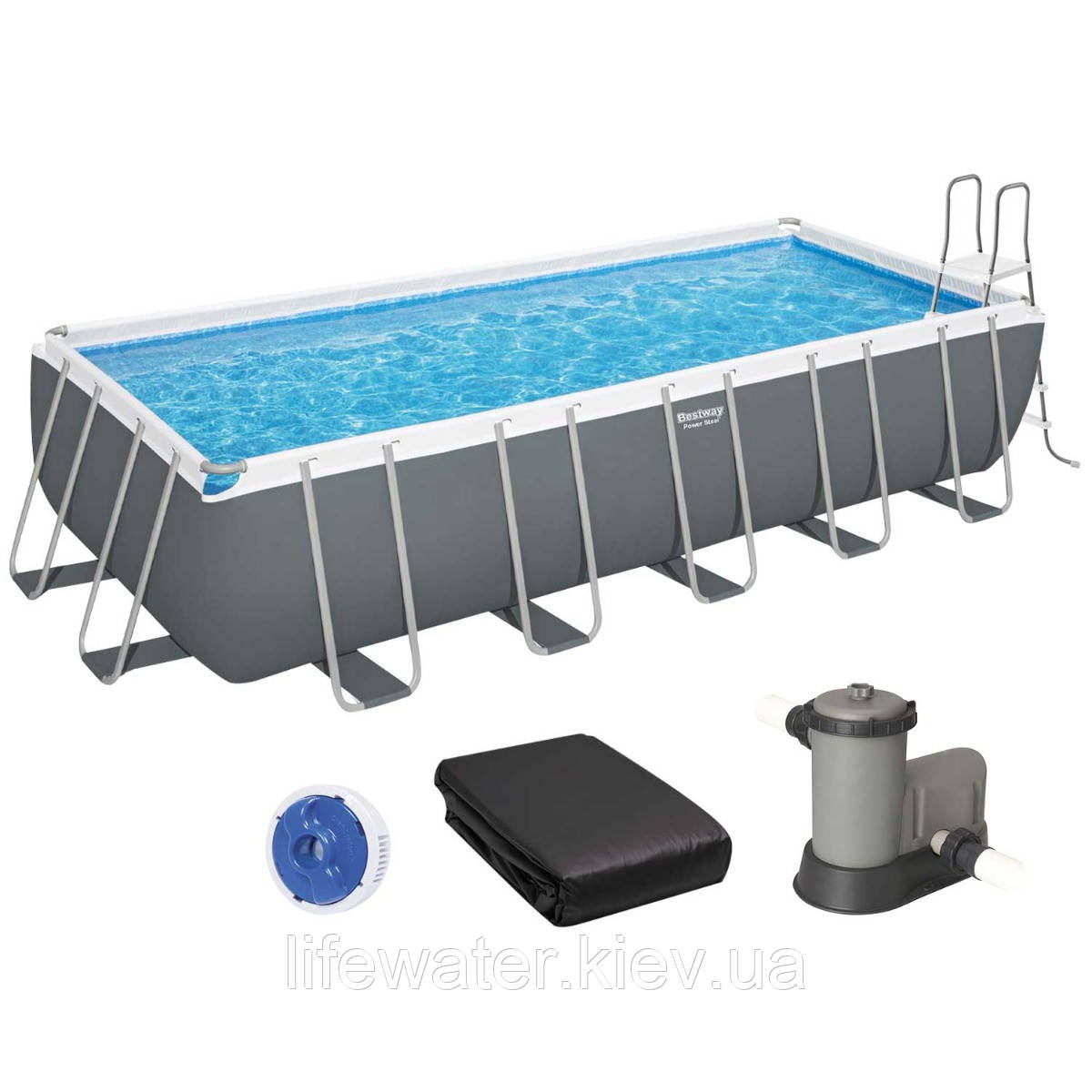 Bestway Каркасний басейн Bestway 5611Z (640х274х132 см) з картриджним фільтром, драбиною та тентом