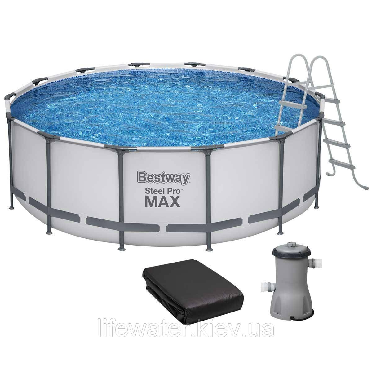 Bestway Каркасний басейн Bestway 5612X (427х122 см) з картриджним фільтром, тентом і драбиною