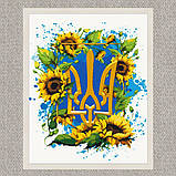 Картина за номерами Герб України у квітах. Патріотична 40*50 см Орігамі LW 3267, фото 7