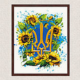 Картина за номерами Герб України у квітах. Патріотична 40*50 см Орігамі LW 3267, фото 9