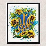 Картина за номерами Герб України у квітах. Патріотична 40*50 см Орігамі LW 3267, фото 8