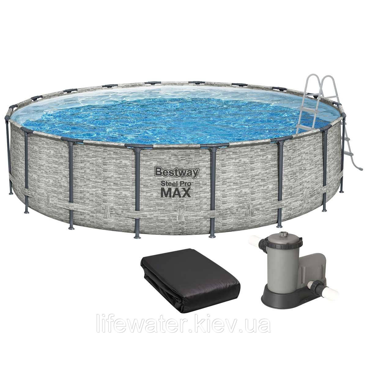 Bestway Каркасний басейн Bestway 5618Y (549х122 см), з картриджним фільтром, сходами та захисним тентом
