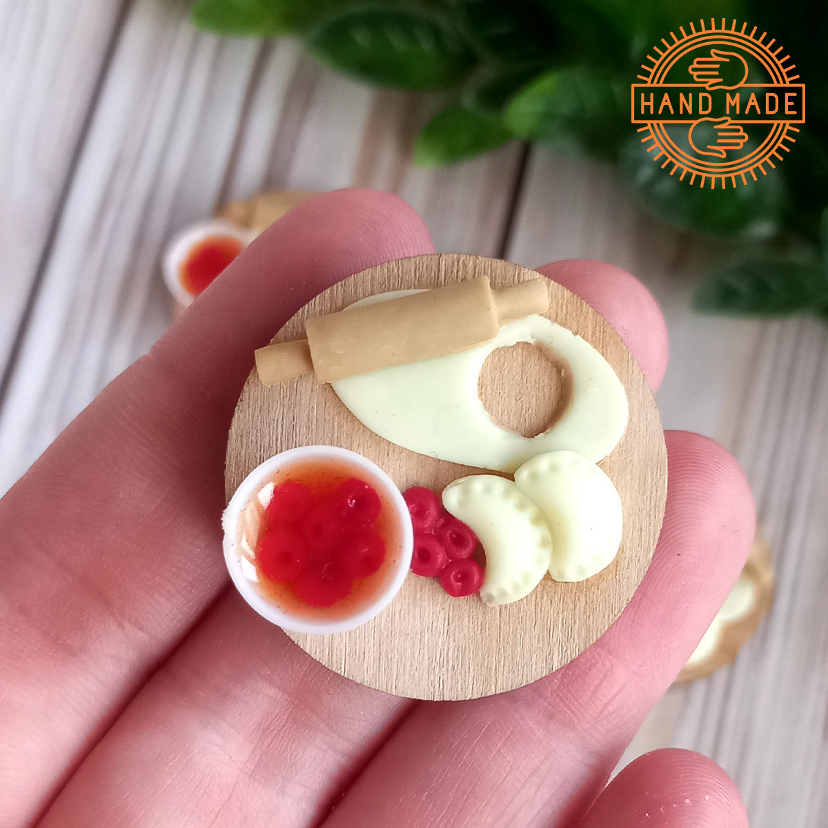 Лялькова їжа "Вареники на дошці" Hand Made Nestwood 1 шт