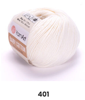 Нитки пряжа для в'язання бавовна / акрил BABY COTTON YarnArt Бебі котон ЯрнАрт № 401 - молоко