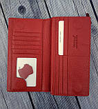 М'який жіночий гаманець на мангітах із натуральної шкіри червоного кольору, фото 2