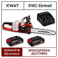 Пила аккумуляторная цепная бесщеточная Einhell GE-LC 36/35 Li-Solo с двумя батареями 3Ач и зарядкой