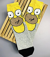 Шкарпетки жіночі високі 1 пара "Гомер Сімсон" жовто-сірий 36-41 р