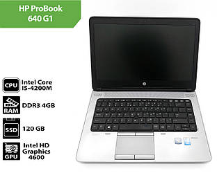 Ноутбук Б/В HP ProBook 640 G1 (14.0" / Intel Core I5-4200M / 4Gb / SSD 120Gb)