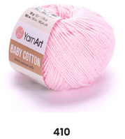 Нитки пряжа для в'язання бавовна / акрил BABY COTTON YarnArt Бебі котон ЯрнАрт № 410 - рожевий