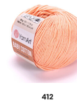 Нитки пряжа для в'язання бавовна / акрил BABY COTTON YarnArt Бебі котон ЯрнАрт № 412 - персик
