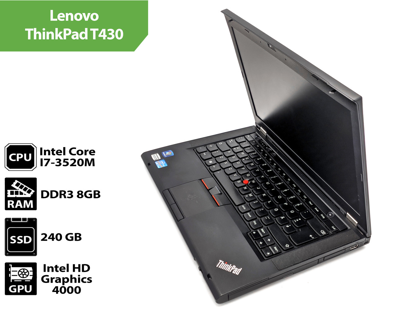 Ноутбук Lenovo ThinkPad T430 (14" / Intel Core I7-3520M / 8Gb / SSD 240Gb)