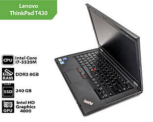 Ноутбук Lenovo ThinkPad T430 (14" / Intel Core I7-3520M / 8Gb / SSD 240Gb)